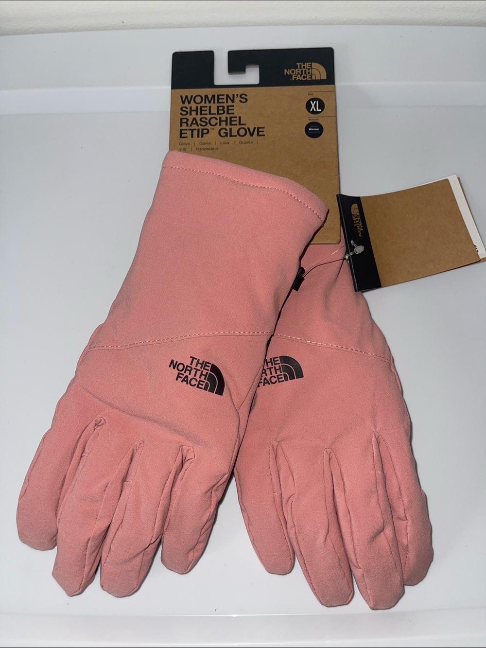 The North Face Women's Pink Etip Shellé Raschel Gloves